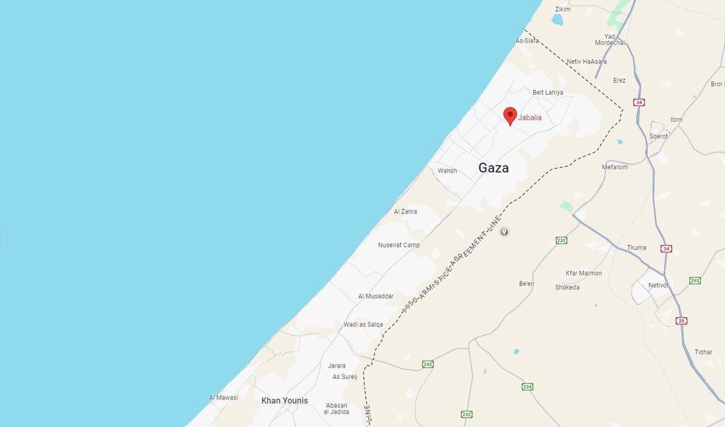 Skjermdump av Kart over Gaza