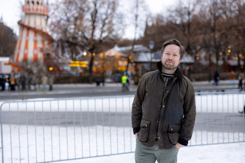 Joachim V. Wallentin ble hjertetransplantert. Bildet viser ham ute i Oslo sentrum.