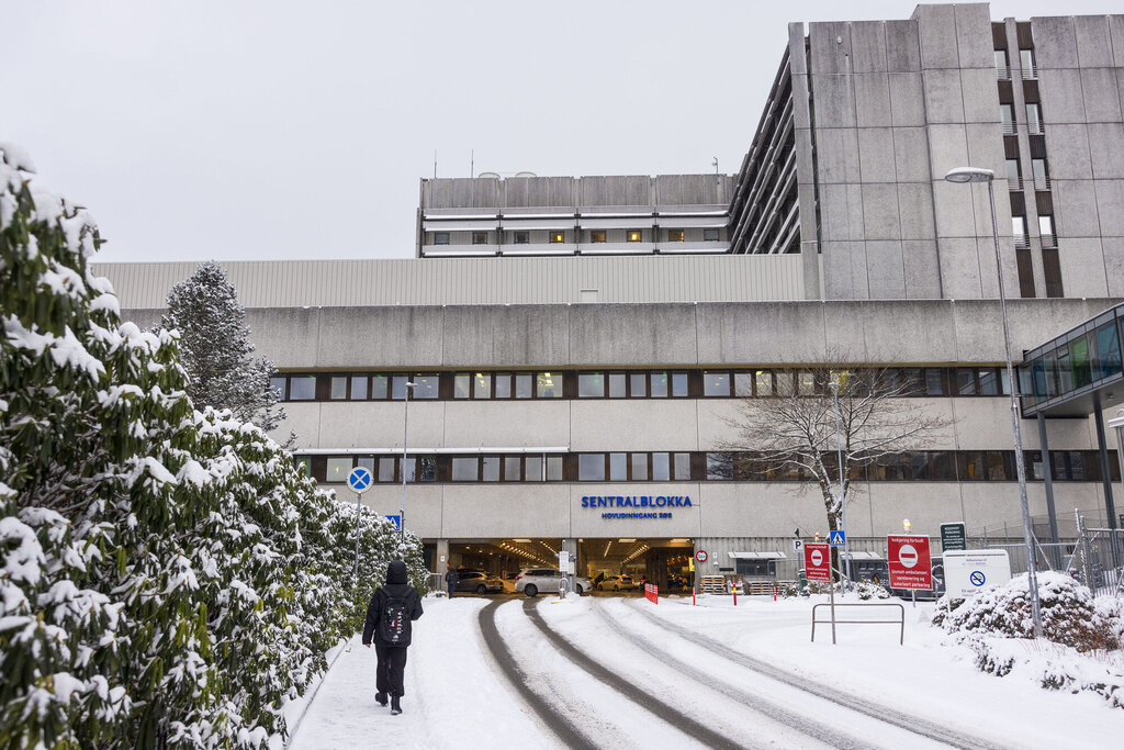 Bildet viser utsiden av Haukeland universitetssykehus