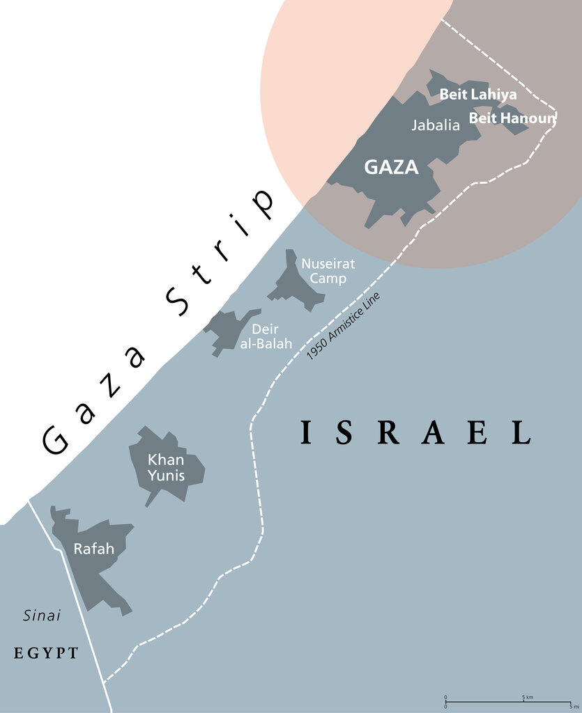 Grafikken viser Gaza.