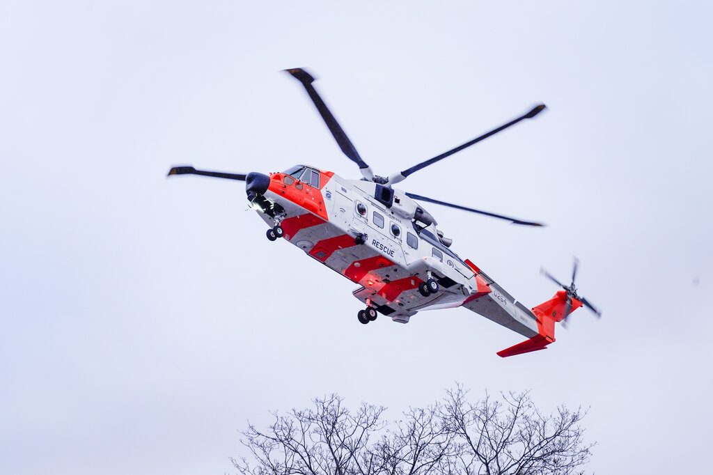 Bildet viser et redningshelikopter.
