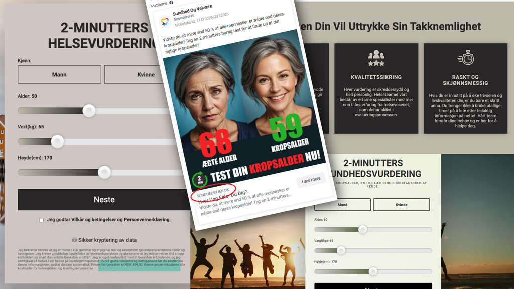 bilde av ulike nettsider som selger legetjenester på nettet