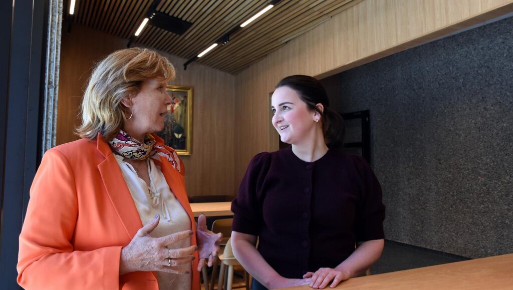 Bildet viser byrådsleder Christine Meyer og byråd for eldre, helse og omsorg, Marte Monstad. Bildet viser byrådsleder Christine Meyer og byråd for eldre, helse og omsorg, Marte Monstad.