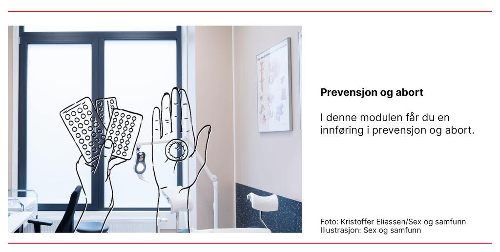 Bildet viser en illustrasjon av prevensjon og abort