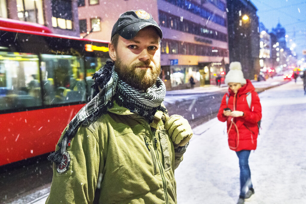 Sykepleier Max-Hendrik Wathne Gelink i snøkledd Oslo