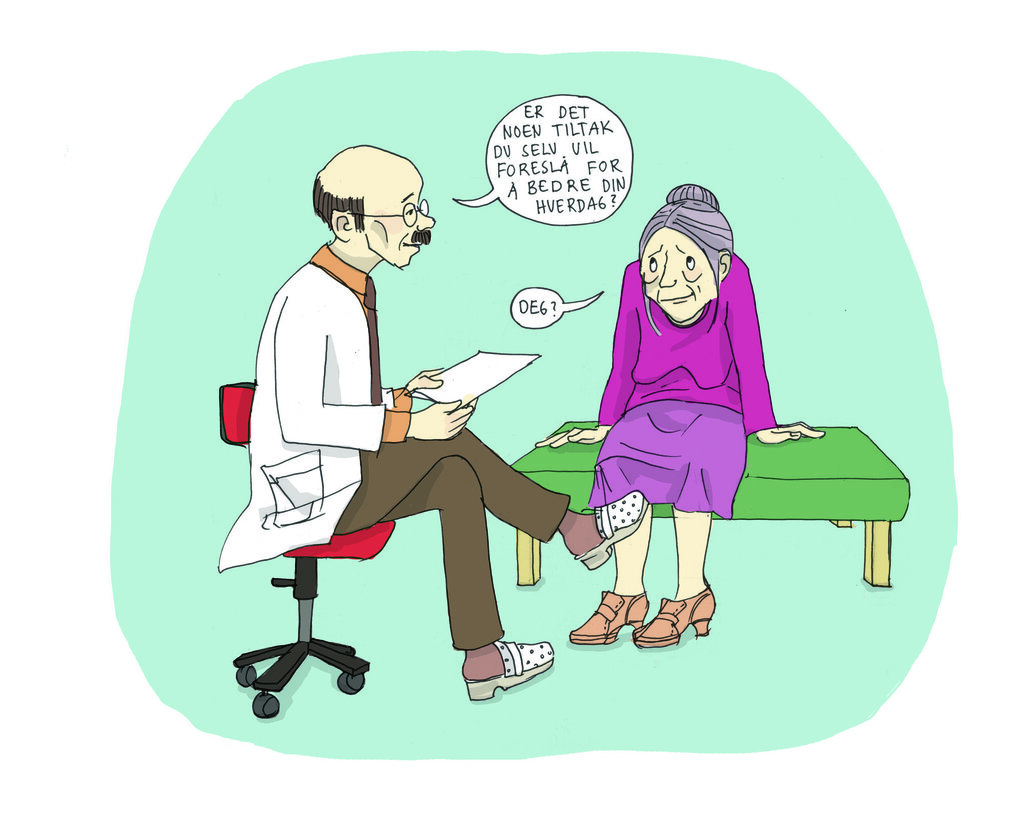Eldre dame hos legen