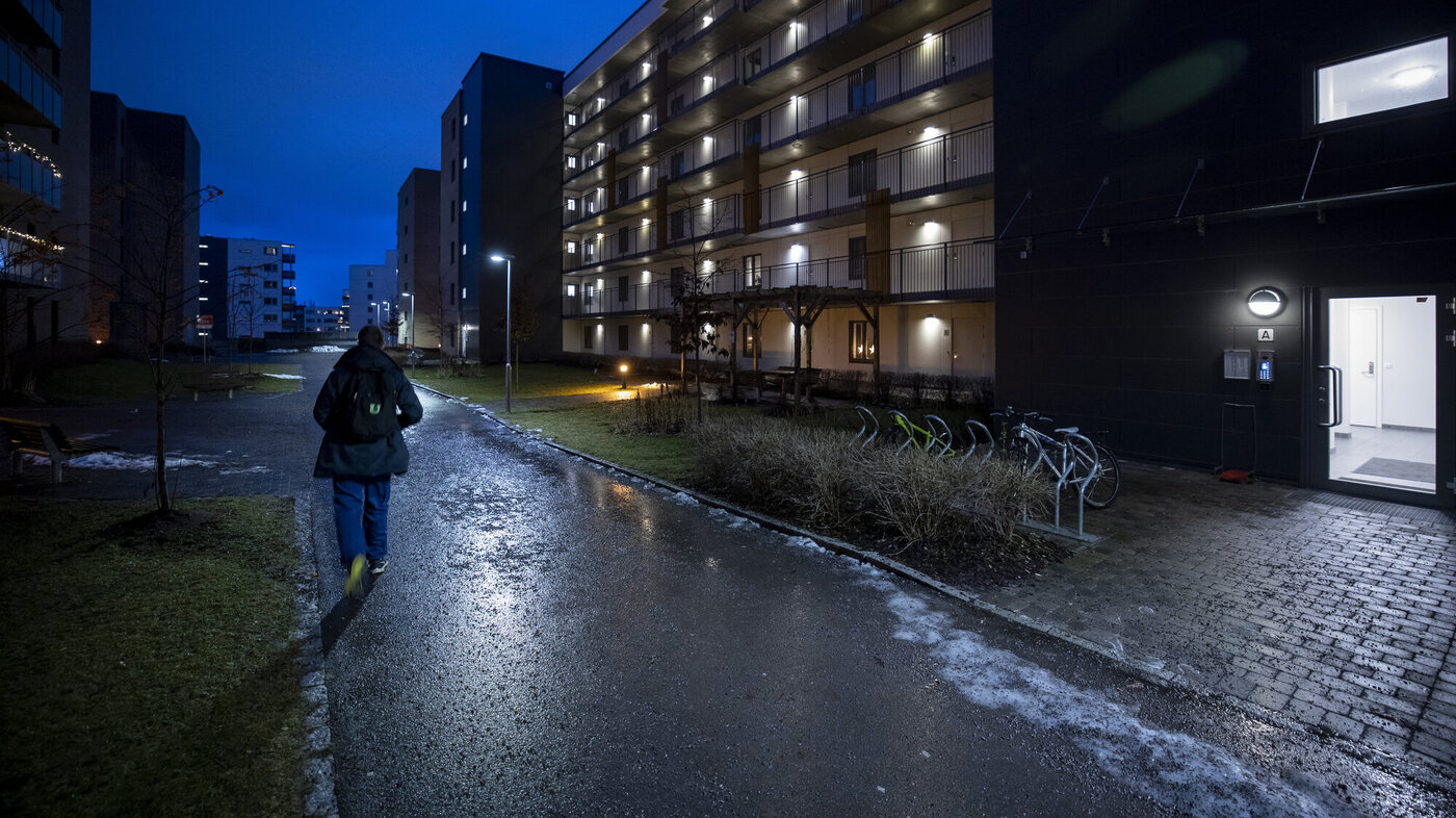 Kenneth Nordli på vei til beboer