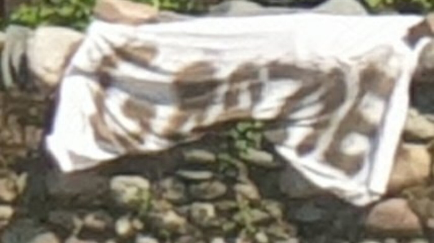 Medisinsk innsatsteam Bildet viser et banner der det står "grazie".