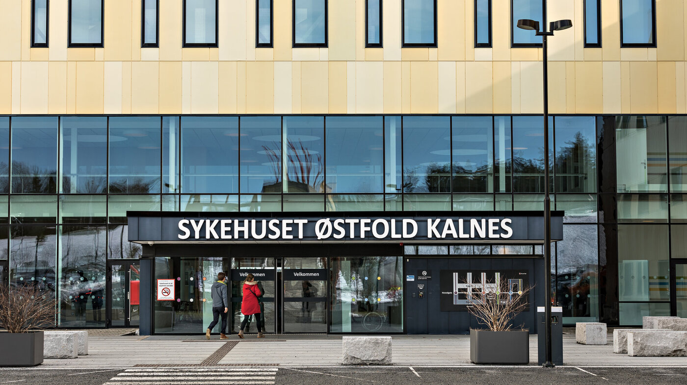 Sykehuset Østfold Kalnes bildet viser sykehuset på Kalnes