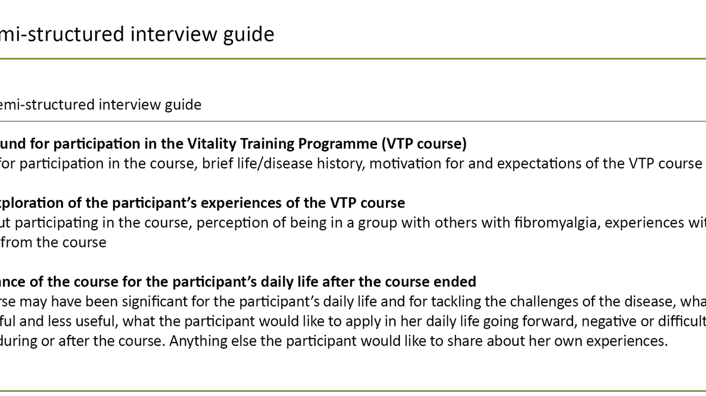 Table 3. Semi-structured interview guide Table 3. Semi-structured interview guide