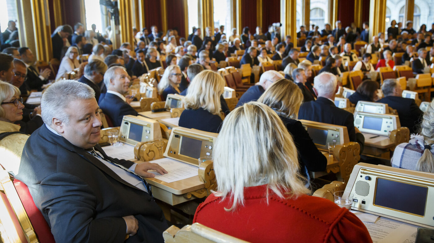 Hoksrud i stortingssalen Hoksrud i stortingssalen