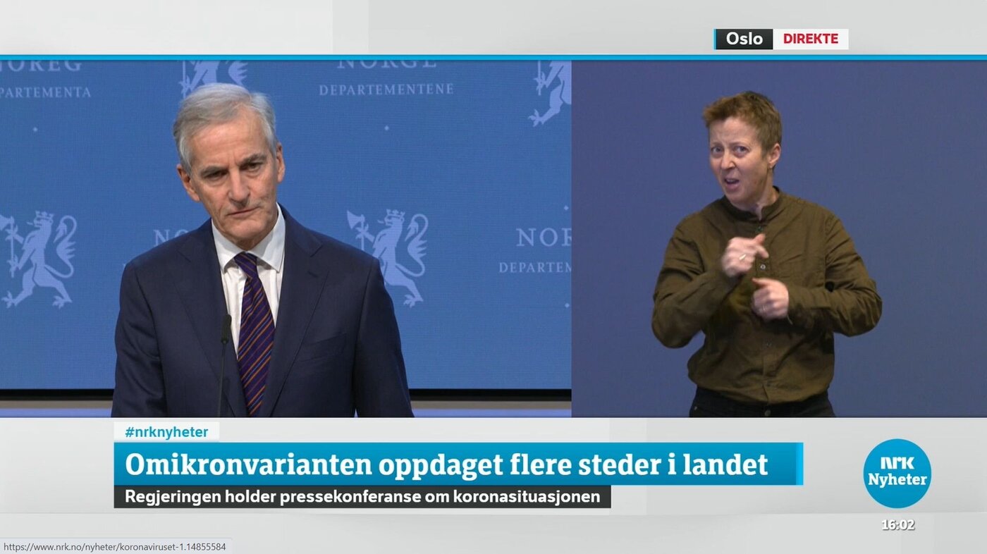 Skjermdump fra pressekonferanse med Jonas Gahr Støre