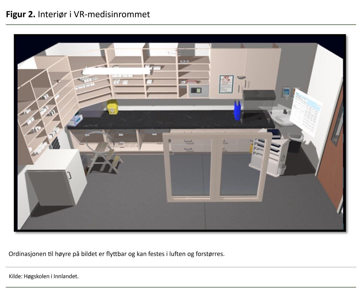 Interiør i VR-medisinrommet Interiør i VR-medisinrommet