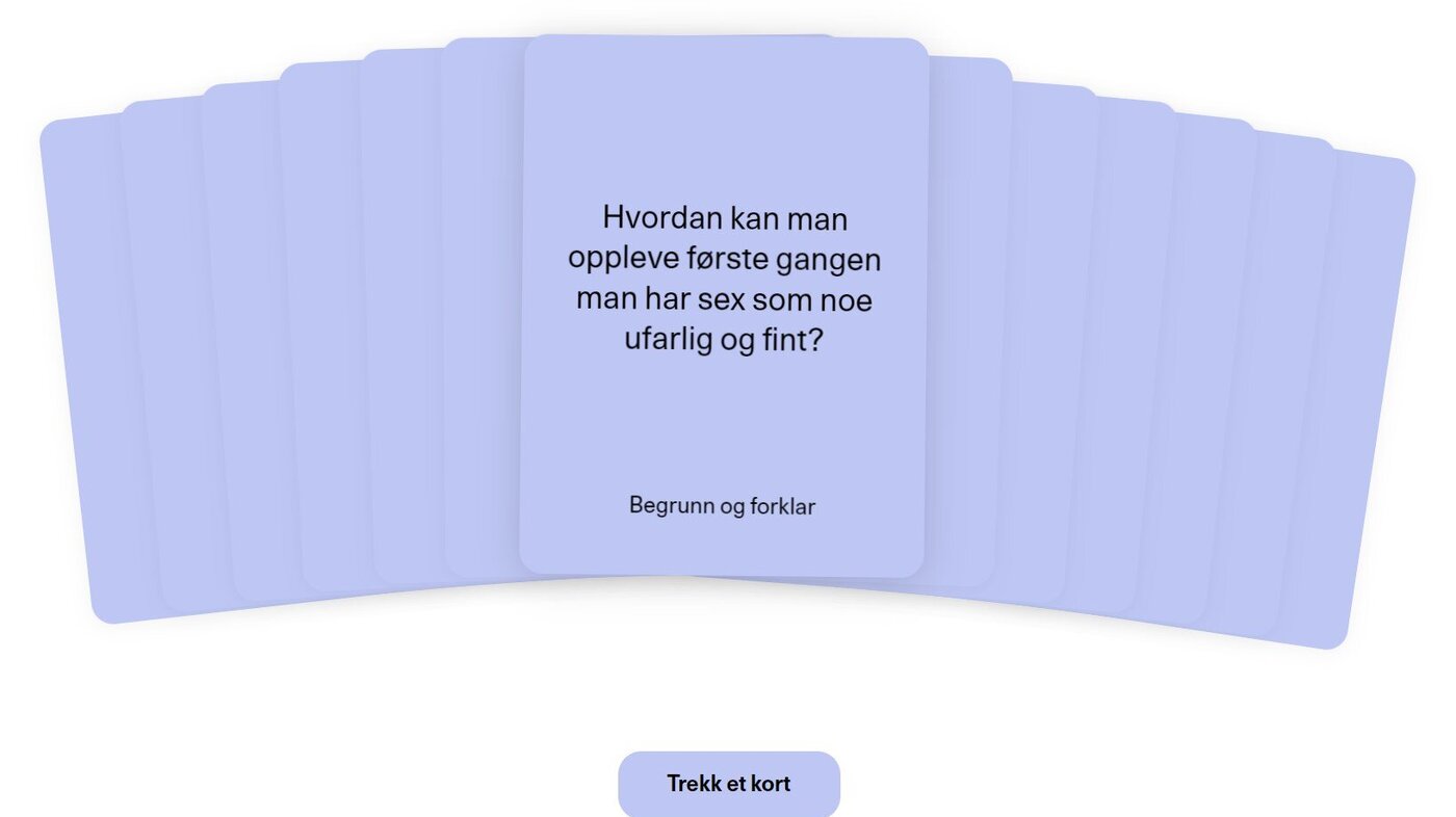 Kort med spørsmål om kvinnehelse