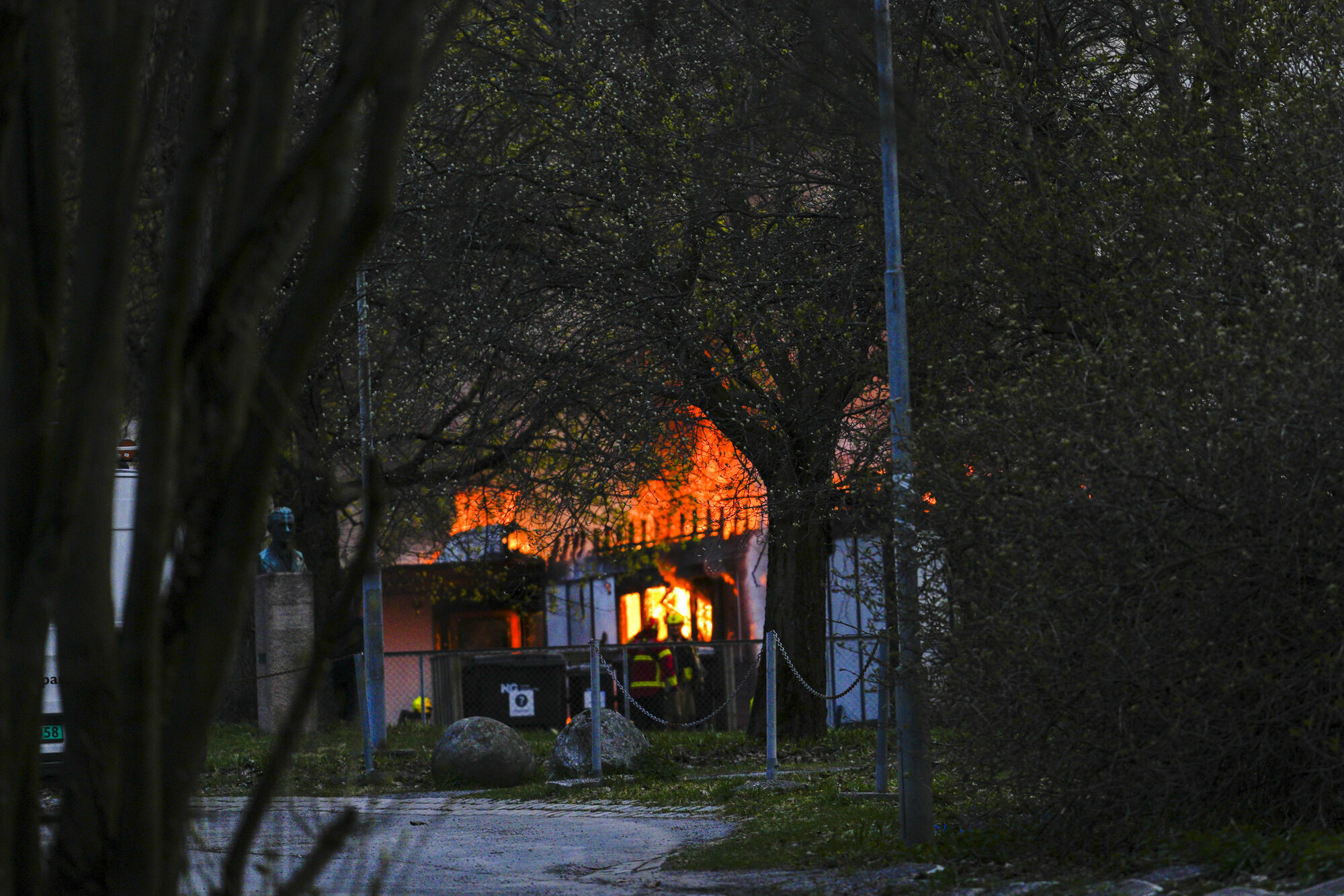 Bildet viser brannen i en barnehage på Ullevål sykehus sitt område Bildet viser brannen i en barnehage på Ullevål sykehus sitt område