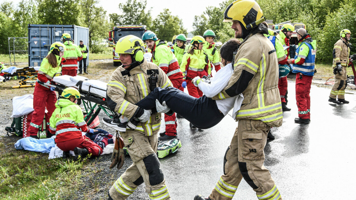 Masseskadeøvelse i Rinnleiret utenfor Levanger