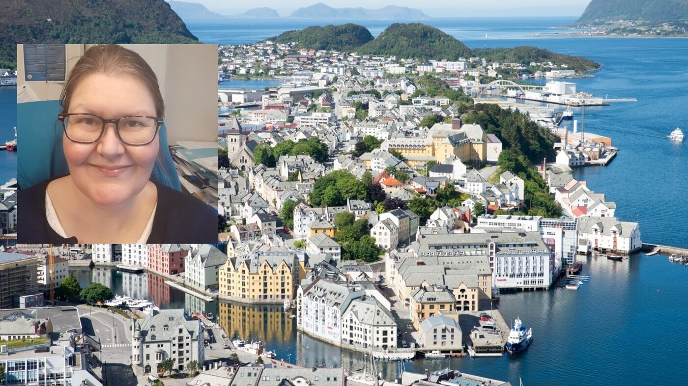 Bildet viser flyfoto av Ålesung og Martha Trones Bildet viser flyfoto av Ålesung og Martha Trones