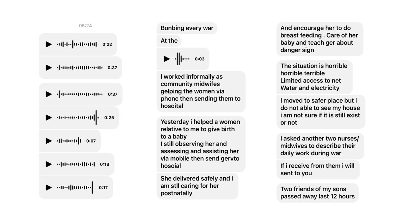 meldingene fra jordmoren i gaza