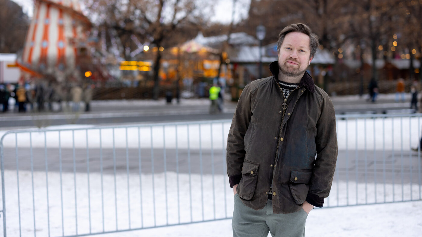 Joachim V. Wallentin ble hjertetransplantert. Bildet viser ham ute i Oslo sentrum.