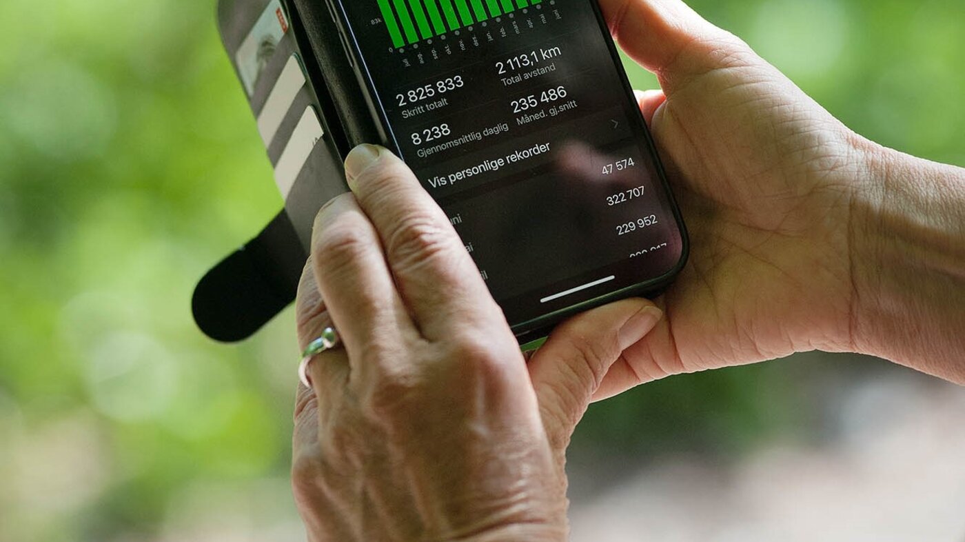 antall skritt på mobilen bildet viser antall skritt på mobilen