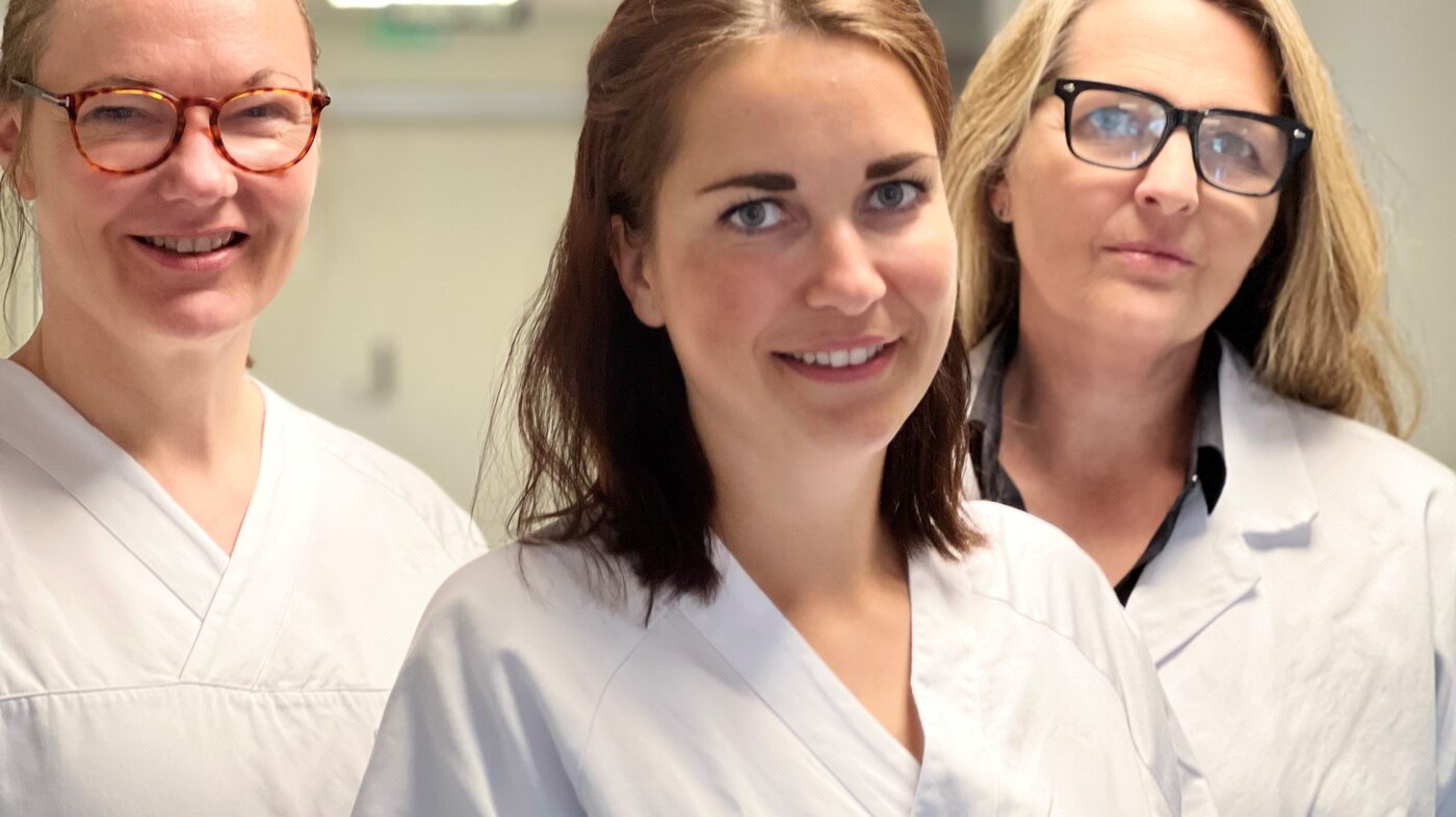 Bildet viser forskerne Lise Tuset Gustad, Anne Trine Thingstad og Nina Vibeche Skei