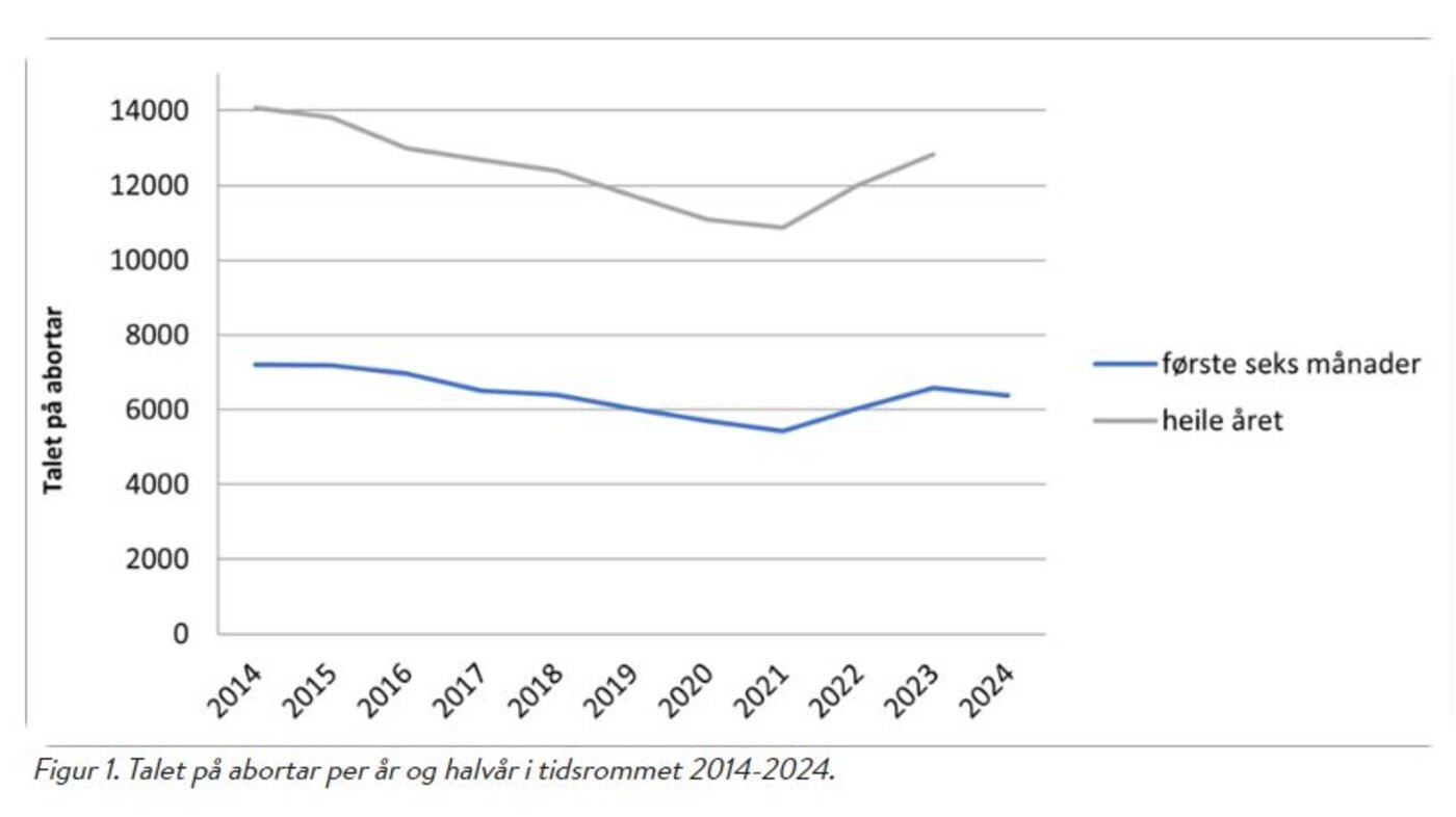 Bildet viser en graf over aborttall
