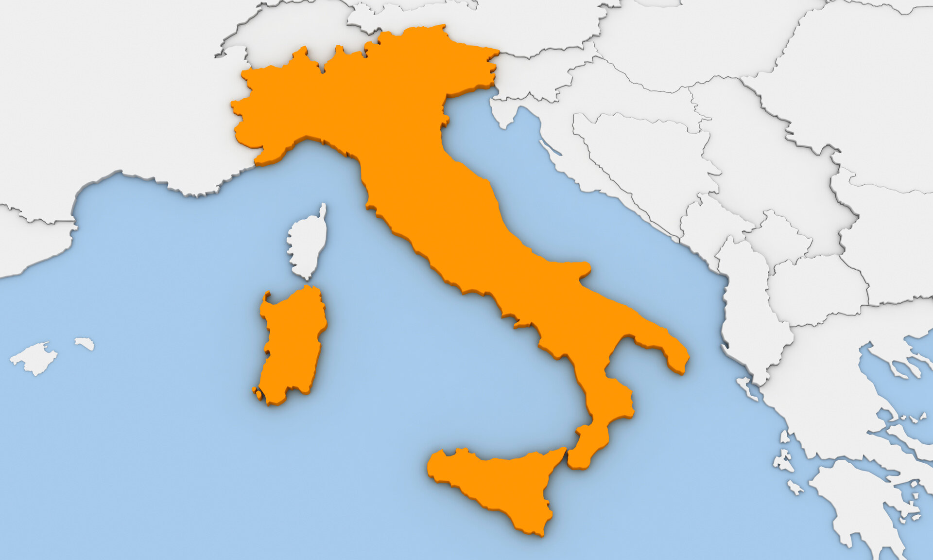Bildet viser kart over Italia Bildet viser kart over Italia