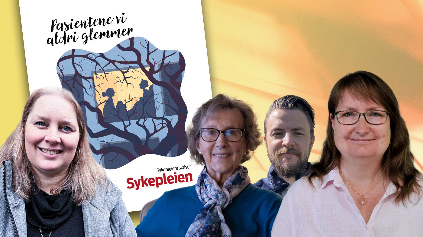 Bildet viser vinnerne av skrivekonkurransen i Sykepleien nr. 5 2024 og forsiden.