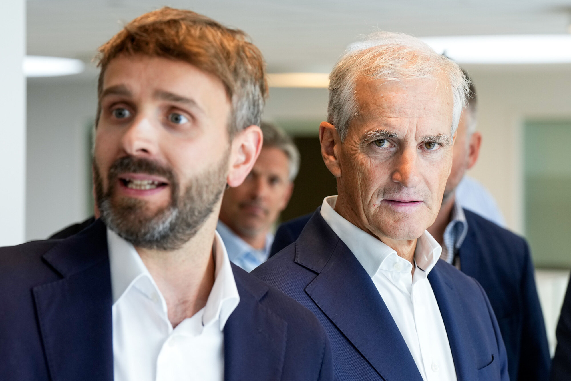 Bildet viser Jan Christian Vestre og Jonas Gahr Støre