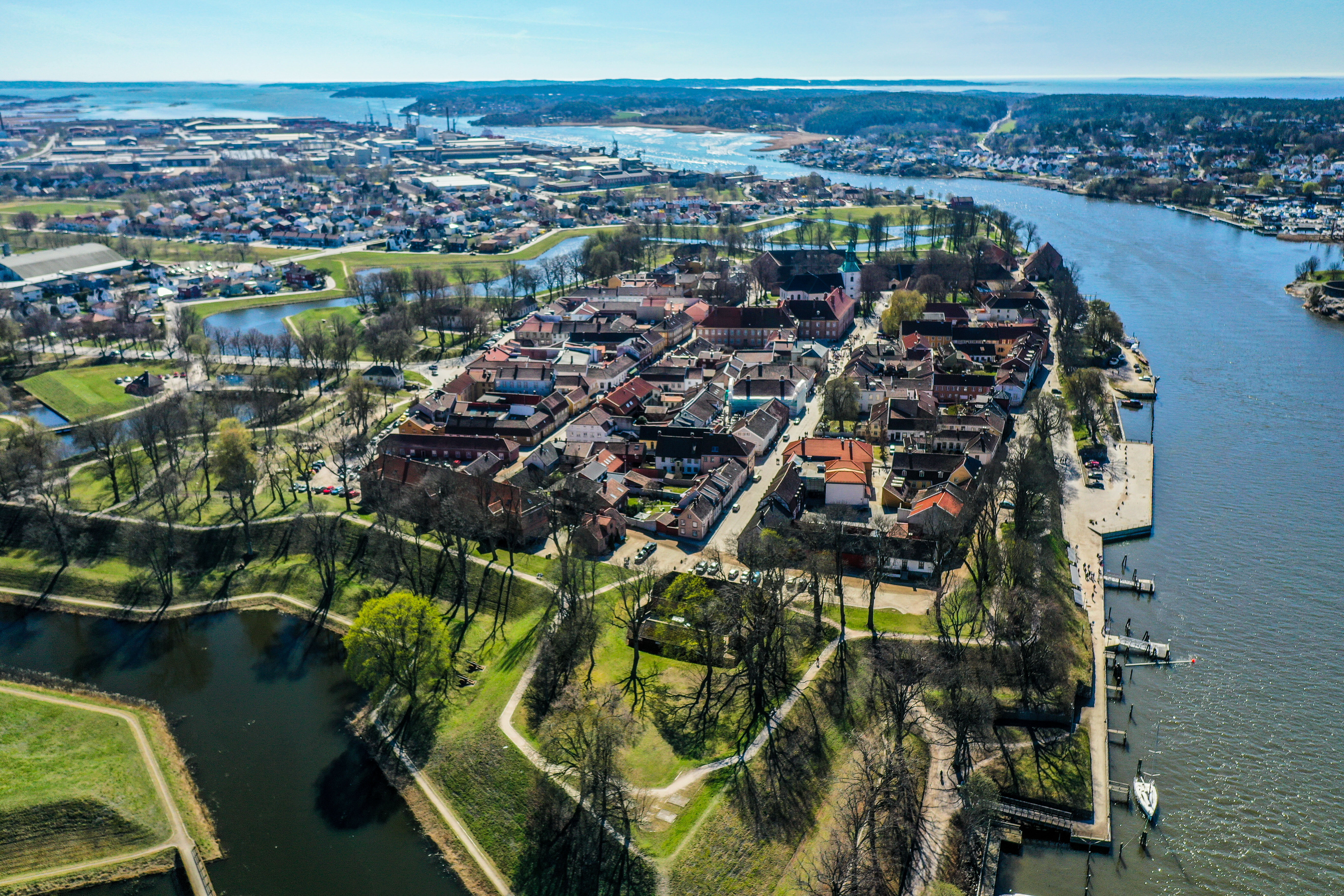 Gamlebyen i Fredrikstad Flyfoto av gamlebyen i Fredrikstad