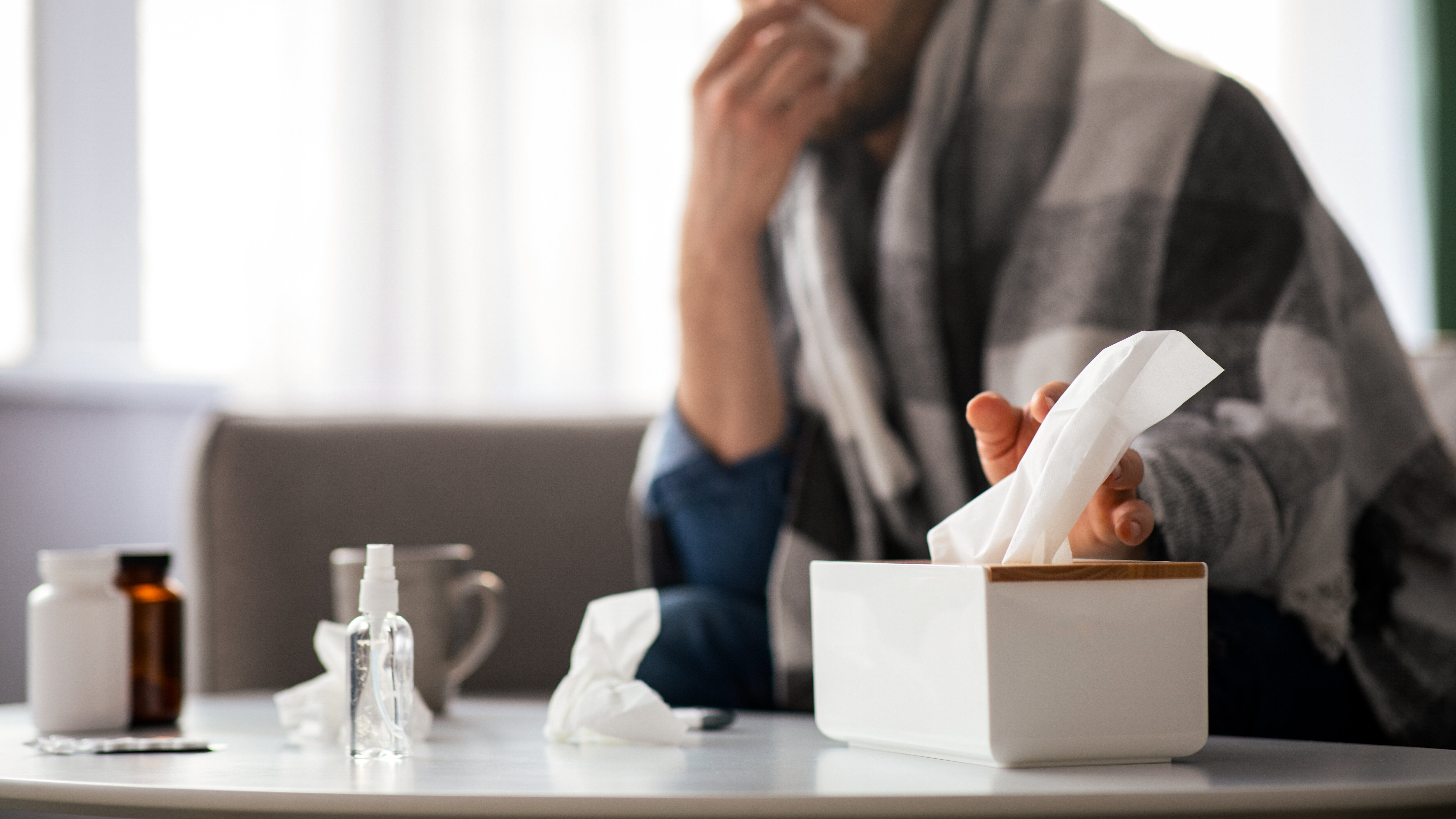 Forkjølet mann Bilde av forkjølet mann