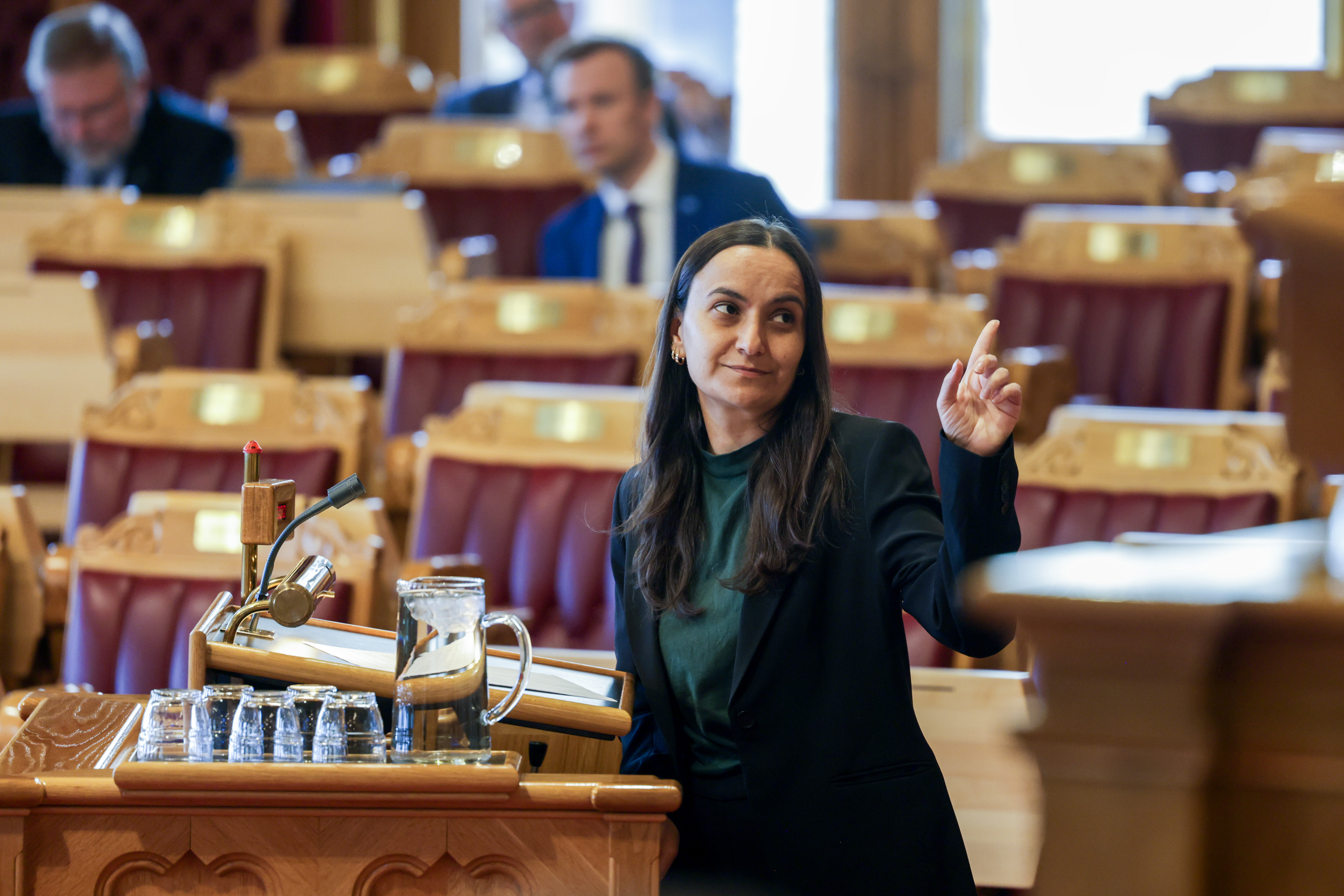 Seher Aydar (R) i Stortingets spørretime.  Seher Aydar (R) i Stortingets spørretime.