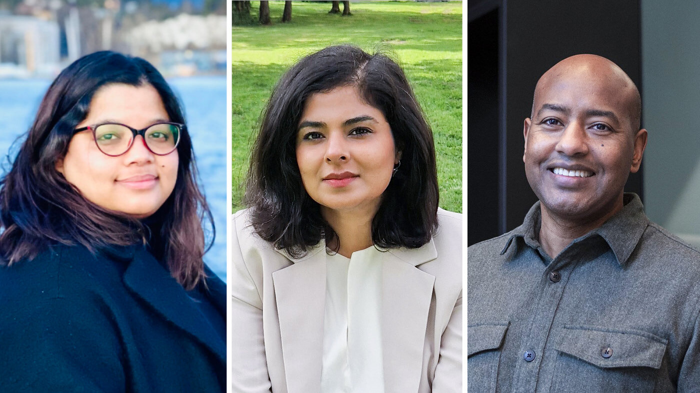 Bildet viser forfatterne Shreshta Arora og Debesay