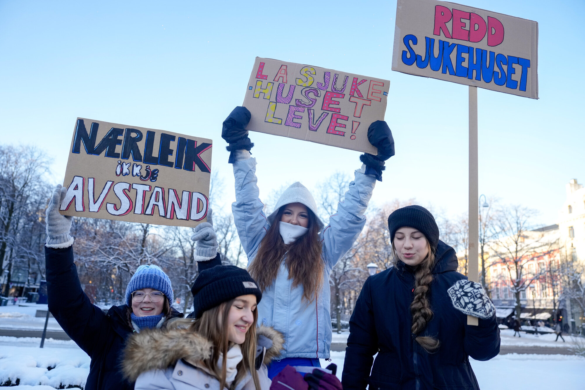 bilde av demonstranter