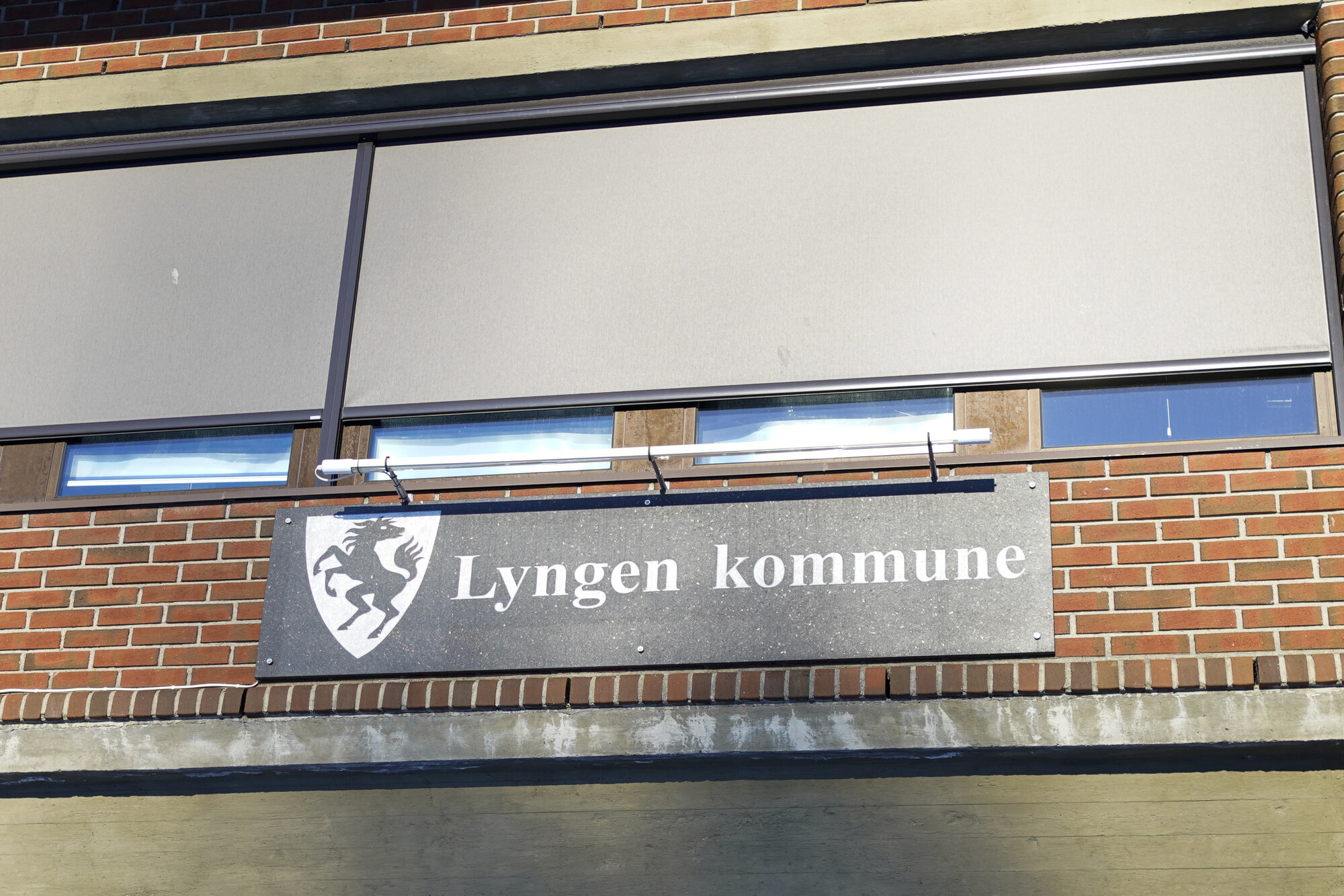 Bildet viser skilt med Lyngen kommune Bildet viser skilt med Lyngen kommune