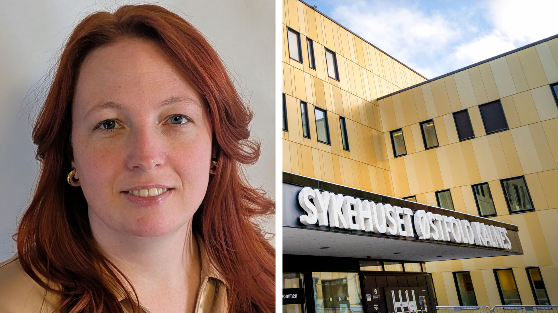 bilde av camilla dahlstrøm og sykehuset i østfold