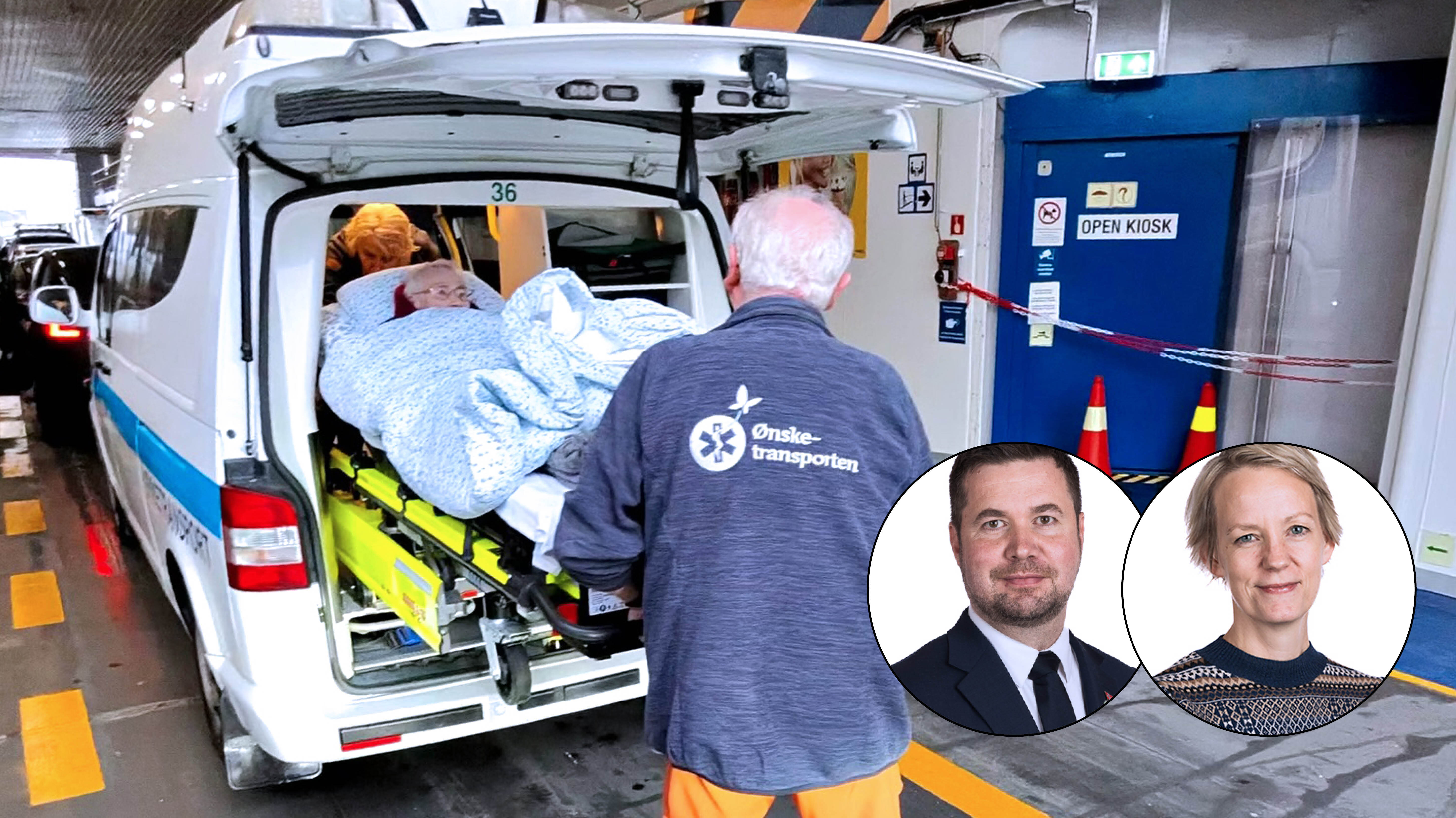 bilde av &oslash;nsketransporten og geir pollestad og ingrid fiskaa