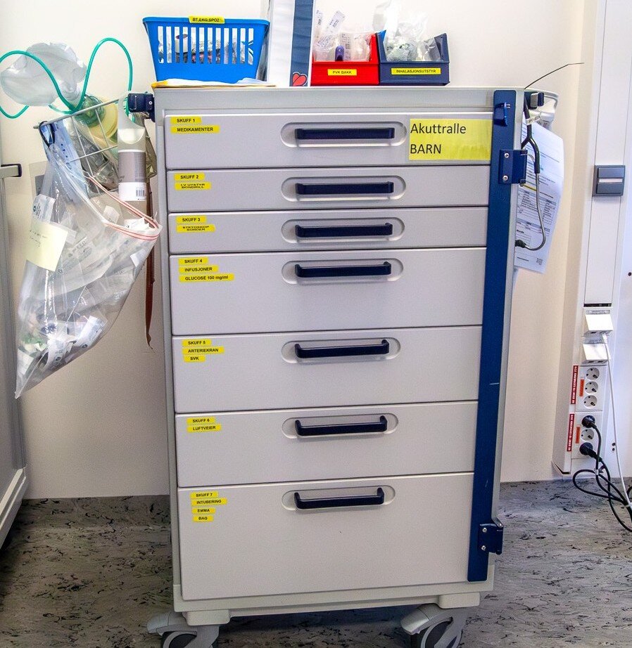 Bildet viser en akuttralle til barn ved Sykehuset Østfold