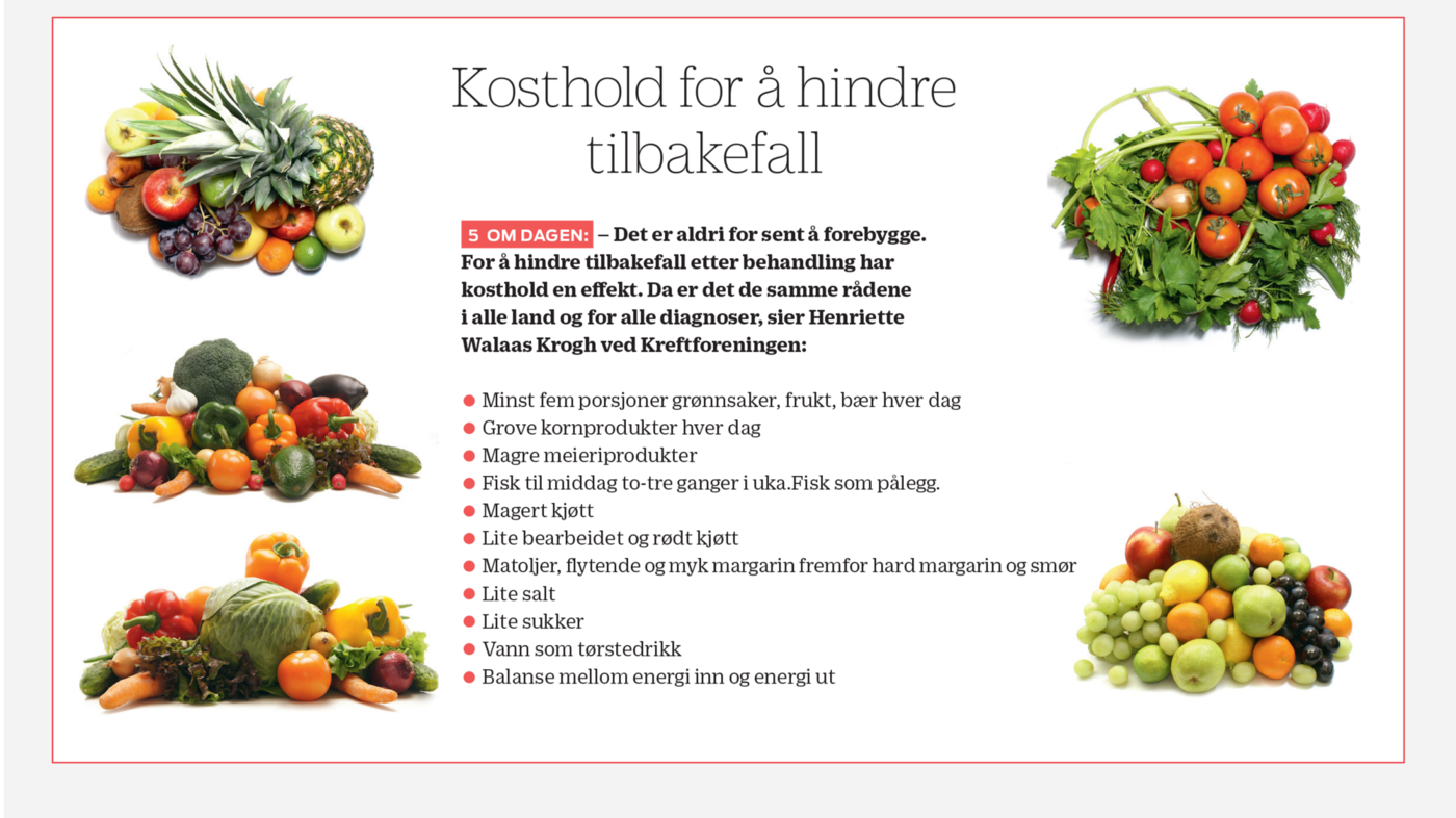 Kostholdsråd for å hindre tilbakefall