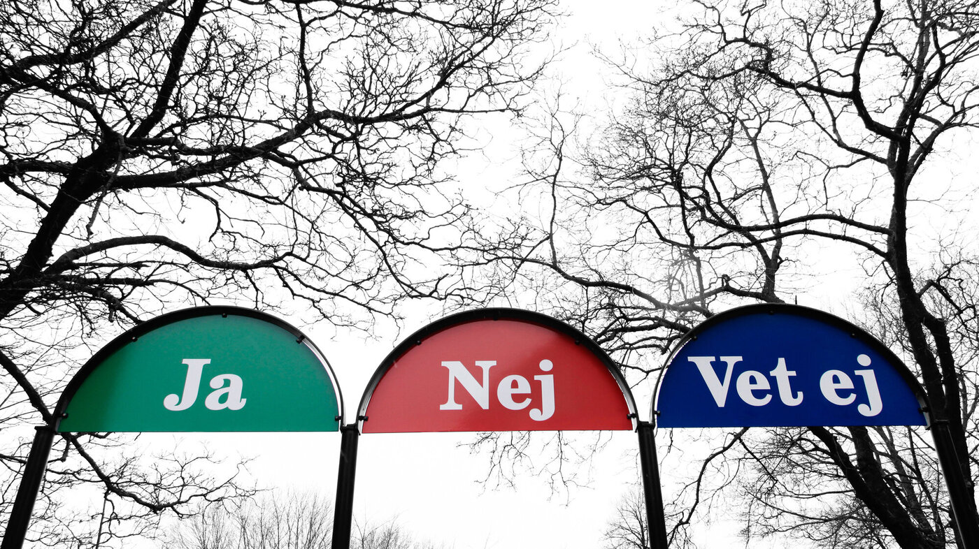 skilt med ja og nei bildet viser skilt med ja og nei