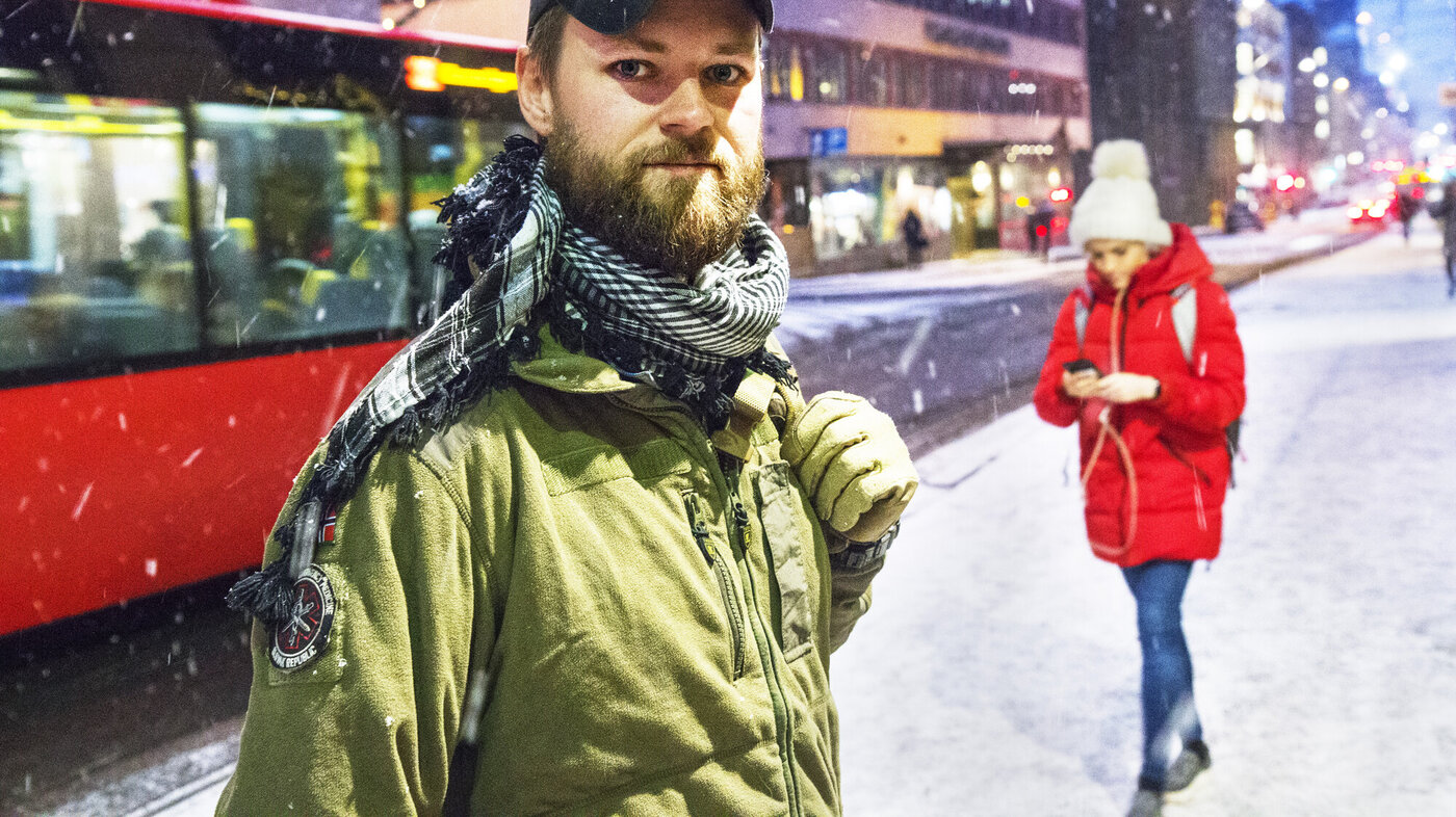 Sykepleier Max-Hendrik Wathne Gelink i snøkledd Oslo