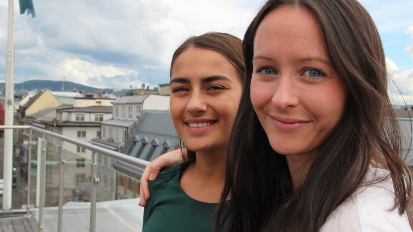 NSF Students leder, Mia Andresen og nestleder Stephanie Bahl Bilde av NSF Students leder, Mia Andresen og nestleder Stephanie Bahl