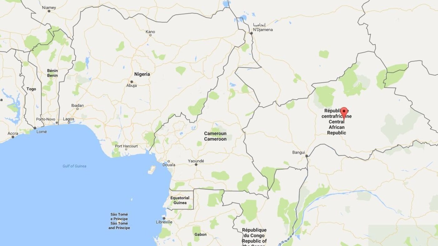 Kart over Den sentralafrikanske republikk