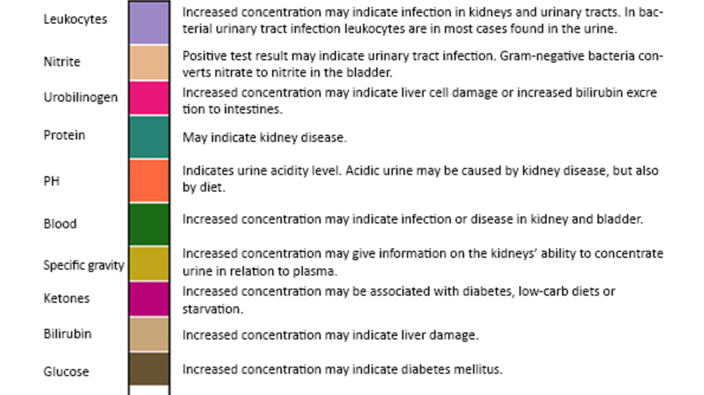 Figure 1: How to interpret a urine dipstick