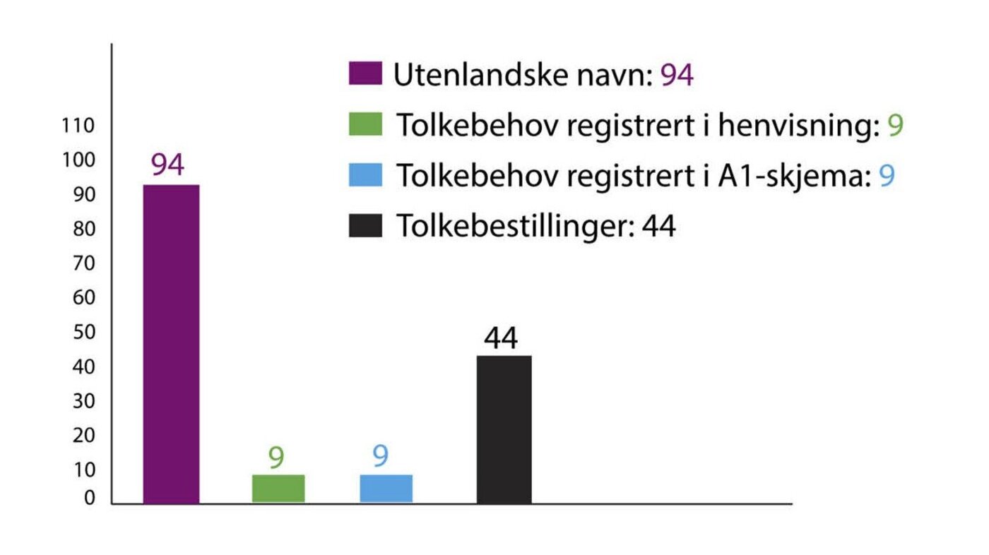 Figur 5: Tolkebehov registrert på SSE høsten 2013