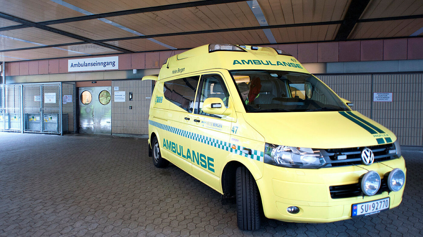 Ambulanseinngang ved Haukeland sykehus