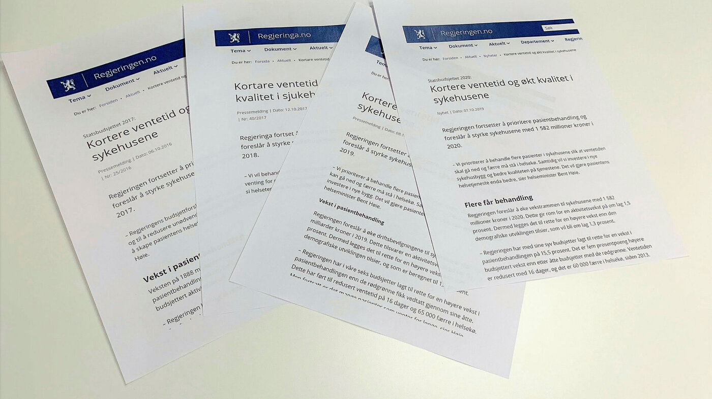 Pressemeldinger Pressemeldinger om statsbudsjettet
