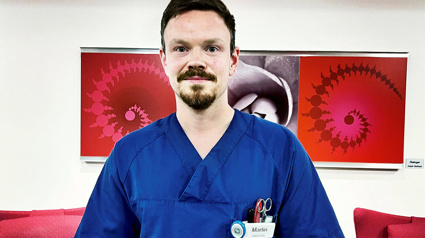 Martin Gulbrandsen, sykepleier på Haugvoll sykehjem i Sarpsborg