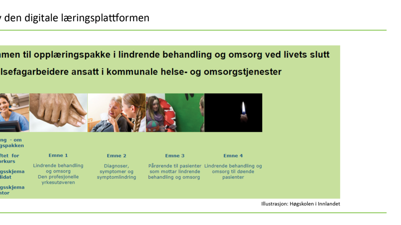 Figur 1: Bilde av den digitale læringsplattformen Figur 1: Bilde av den digitale læringsplattformen