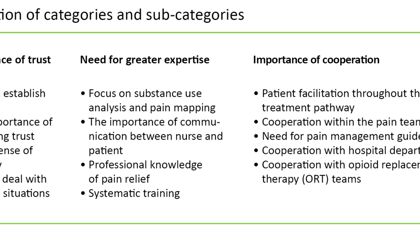 Table 1. Presentation of categories and sub-categories 